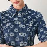 SWEET DAISY WOVEN JACQUARD DENIM JACKET