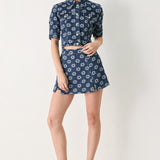 SWEET DAISY WOVEN JACQUARD DENIM JACKET