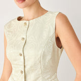 MARZIPAN FLORAL WOVEN JACQUARD VEST