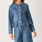 BRIAR BLUE FLARED DENIM JACKET