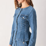 BRIAR BLUE FLARED DENIM JACKET