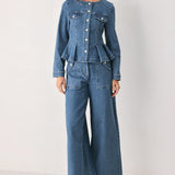 BRIAR BLUE FLARED DENIM JACKET