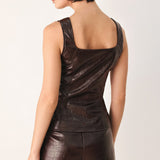 WILD AT HEART EMBOSSED FAUX LEATHER VEST