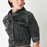 SHADOW STITCH ROMANCE DENIM CROP JACKET