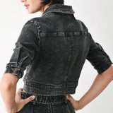 SHADOW STITCH ROMANCE DENIM CROP JACKET