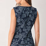 MIDNIGHT ROSE JACQUARD DENIM VEST