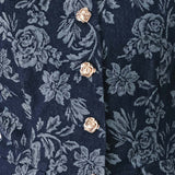 MIDNIGHT ROSE JACQUARD DENIM VEST