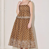 THE MORE THE MERRIER WOVEN FULL MIDI SKIRT