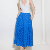 LIVE FOR US BLUE ORGANZA MIDI SKIRT