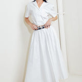 COASTAL COLLAR WOVEN MIDI SKIRT