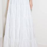 SLOW DOWN IN WHITE WOVEN MAXI SKIRT