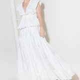 SLOW DOWN IN WHITE WOVEN MAXI SKIRT