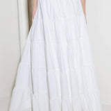 SLOW DOWN IN WHITE WOVEN MAXI SKIRT