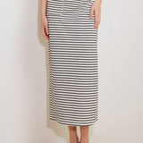 WINDING PATH STRIPED WOVEN SKIRT