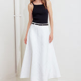 DOWNTOWN EASE WOVEN MIDI SKIRT