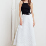 DOWNTOWN EASE WOVEN MIDI SKIRT
