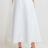 DOWNTOWN EASE WOVEN MIDI SKIRT