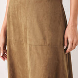 SANDSTONE SILHOUETTE FAUX SUEDE MIDI SKIRT
