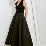 ROUGE ALLURE WOVEN FULL MIDI SKIRT