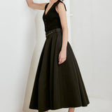 ROUGE ALLURE WOVEN FULL MIDI SKIRT