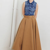 ROUGE ALLURE WOVEN FULL MIDI SKIRT