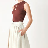 ROUGE ALLURE WOVEN FULL MIDI SKIRT