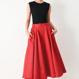 ROUGE ALLURE WOVEN FULL MIDI SKIRT