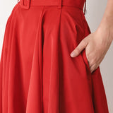 ROUGE ALLURE WOVEN FULL MIDI SKIRT