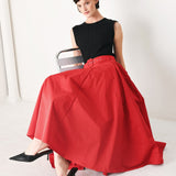 ROUGE ALLURE WOVEN FULL MIDI SKIRT
