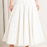 PALE FRAME WHITE WOVEN CIRCLE SKIRT