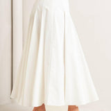 PALE FRAME WHITE WOVEN CIRCLE SKIRT