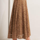 PURELY ROMANTIC WOVEN LACE MIDI SKIRT