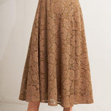 PURELY ROMANTIC WOVEN LACE MIDI SKIRT