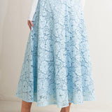 PURELY ROMANTIC WOVEN LACE MIDI SKIRT