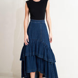 SUNDAY STROLL DENIM MAXI SKIRT