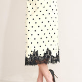 PARIS POLKA WOVEN MIDI PENCIL SKIRT