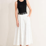 UPTOWN STRIPE WOVEN MDI CIRCLE SKIRT