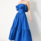 ROYAL FLOW WOVEN MIDI SKIRT