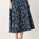 ROSETTE FLORAL WOVEN JACQUARD FULL SKIRT