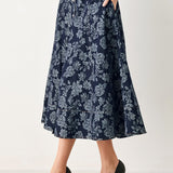 ROSETTE FLORAL WOVEN JACQUARD FULL SKIRT