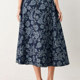 ROSETTE FLORAL WOVEN JACQUARD FULL SKIRT