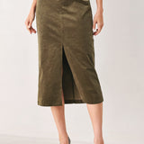 FERNWOOD BUCKLE-BELT MIDI SKIRT