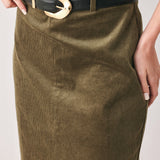 FERNWOOD BUCKLE-BELT MIDI SKIRT