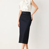 CLASSIC DENIM OFFICE MINI PENCIL SKIRT