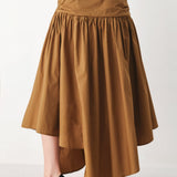 GOLDEN BROWN CASCADE WOVEN MIDI SKIRT