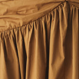 GOLDEN BROWN CASCADE WOVEN MIDI SKIRT