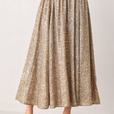 SERPENTINE TAUPE SNAKESKIN WOVEN MIDI SKIRT