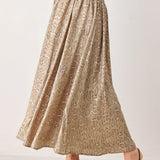 SERPENTINE TAUPE SNAKESKIN WOVEN MIDI SKIRT
