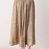 SERPENTINE TAUPE SNAKESKIN WOVEN MIDI SKIRT