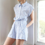 LOST IN THOUGHT WOVEN ROMPER